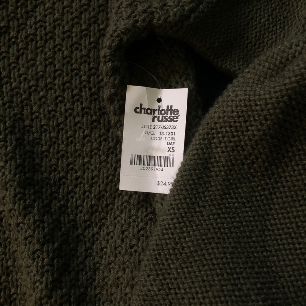 Olive green V neck sweater - Picture 4 of 5